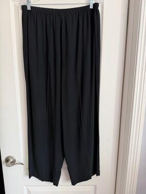 Eileen Fisher Black Wide Leg Pull-On Pants